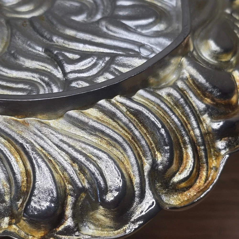 Silver Plated Santa Claus Face Trinket candy Dish Tray International Silver Co